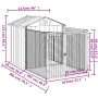 Doghouse corral light gray galvanized steel 117x201x123cm by vidaXL, Dog kennels - Ref: Foro24-172352, Price: 236,22 €, Disco...
