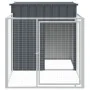 Doghouse with corral gray galvanized steel 110x201x110 cm by vidaXL, Dog kennels - Ref: Foro24-172357, Price: 202,98 €, Disco...