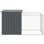 Doghouse with corral gray galvanized steel 110x201x110 cm by vidaXL, Dog kennels - Ref: Foro24-172357, Price: 202,98 €, Disco...