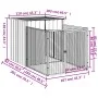 Doghouse with corral gray galvanized steel 110x201x110 cm by vidaXL, Dog kennels - Ref: Foro24-172357, Price: 202,98 €, Disco...