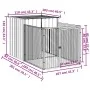 Peroos corral shed light gray galvanized steel 110x201x110cm by vidaXL, Dog kennels - Ref: Foro24-172358, Price: 186,65 €, Di...