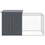 Chicken coop with corral gray galvanized steel 110x201x110 cm by vidaXL, Cages and habitats for small animals - Ref: Foro24-1...