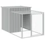 Chicken coop with corral light gray galvanized steel 110x201x110cm by vidaXL, Cages and habitats for small animals - Ref: For...