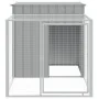 Chicken coop with corral light gray galvanized steel 110x201x110cm by vidaXL, Cages and habitats for small animals - Ref: For...