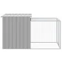 Chicken coop with corral light gray galvanized steel 110x201x110cm by vidaXL, Cages and habitats for small animals - Ref: For...