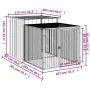 Chicken coop with corral light gray galvanized steel 110x201x110cm by vidaXL, Cages and habitats for small animals - Ref: For...