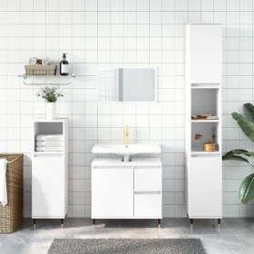 3-piece bathroom furniture set, white plywood by vidaXL, Bathroom furniture - Ref: Foro24-3190213, Price: 197,82 €, Discount: %