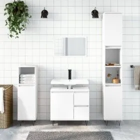 3-teiliges Badezimmermöbelset aus weißem Sperrholz von vidaXL, Badezimmermöbel - Ref: Foro24-3190221, Preis: 201,71 €, Rabatt: %
