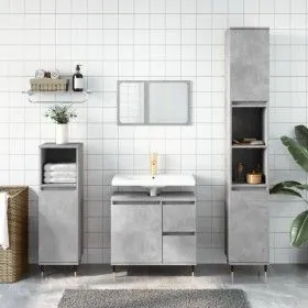Concrete gray plywood 2-piece bathroom furniture set by vidaXL, Bathroom furniture - Ref: Foro24-3190225, Price: 180,19 €, Di...