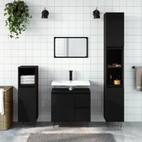 Juego de muebles de baño 3 pzas madera contrachapada negro de vidaXL, Muebles de baño - Ref: Foro24-3190222, Precio: 193,87 €...