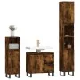 3-teiliges Badezimmermöbel-Set aus geräuchertem Eichensperrholz von vidaXL, Badezimmermöbel - Ref: Foro24-3190234, Preis: 196...