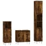 3-teiliges Badezimmermöbel-Set aus geräuchertem Eichensperrholz von vidaXL, Badezimmermöbel - Ref: Foro24-3190280, Preis: 161...