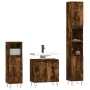 3-teiliges Badezimmermöbel-Set aus geräuchertem Eichensperrholz von vidaXL, Badezimmermöbel - Ref: Foro24-3190280, Preis: 161...