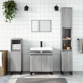 Set de muebles de baño 3 pzas madera contrachapada gris sonoma de vidaXL, Muebles de baño - Ref: Foro24-3190289, Precio: 172,...