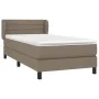 Box spring bed with taupe gray fabric mattress 100x200 cm by vidaXL, Beds and slatted bases - Ref: Foro24-3126305, Price: 333...