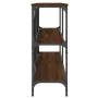 Console table made of iron and engineered oak wood, brown color, measuring 160x30x75 cm. by vidaXL, Side tables - Ref: Foro24...