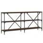Konsolentisch aus Eisen und Ingenieurholz Eiche braun 160x30x75 cm von vidaXL, Seitentische - Ref: Foro24-832852, Preis: 80,6...