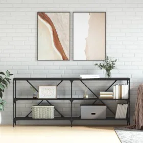 Black engineered iron and wood console table 180x30x75 cm by vidaXL, Side tables - Ref: Foro24-832853, Price: 75,26 €, Discou...