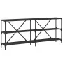 Black engineered iron and wood console table 180x30x75 cm by vidaXL, Side tables - Ref: Foro24-832853, Price: 75,26 €, Discou...