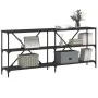 Black engineered iron and wood console table 180x30x75 cm by vidaXL, Side tables - Ref: Foro24-832853, Price: 75,26 €, Discou...