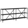 Black engineered iron and wood console table 180x30x75 cm by vidaXL, Side tables - Ref: Foro24-832853, Price: 75,26 €, Discou...