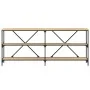 Mesa consola hierro madera ingeniería roble Sonoma 180x30x75 cm de vidaXL, Mesas auxiliares - Ref: Foro24-832854, Precio: 105...