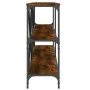Console table iron wood engineered smoked oak 180x30x75cm by vidaXL, Side tables - Ref: Foro24-832855, Price: 80,86 €, Discou...