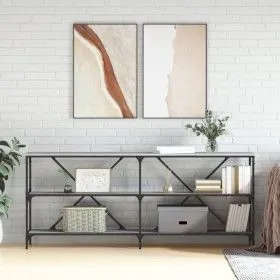 Sonoma gray engineered iron and wood console table 180x30x75cm by vidaXL, Side tables - Ref: Foro24-832856, Price: 81,15 €, D...
