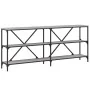 Sonoma gray engineered iron and wood console table 180x30x75cm by vidaXL, Side tables - Ref: Foro24-832856, Price: 81,15 €, D...