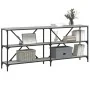 Sonoma gray engineered iron and wood console table 180x30x75cm by vidaXL, Side tables - Ref: Foro24-832856, Price: 81,15 €, D...