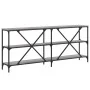 Sonoma gray engineered iron and wood console table 180x30x75cm by vidaXL, Side tables - Ref: Foro24-832856, Price: 81,15 €, D...