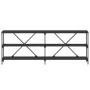 Console table iron and black engineered wood 200x30x75 cm by vidaXL, Side tables - Ref: Foro24-832858, Price: 97,49 €, Discou...