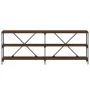 Mesa consola hierro madera ingeniería roble marrón 200x30x75 cm de vidaXL, Mesas auxiliares - Ref: Foro24-832862, Precio: 87,...