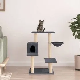 Katzenkratzbaum mit dunkelgrauen Sisalstämmen 82,5 cm von vidaXL, Katzenmöbel - Ref: Foro24-172387, Preis: 52,95 €, Rabatt: %