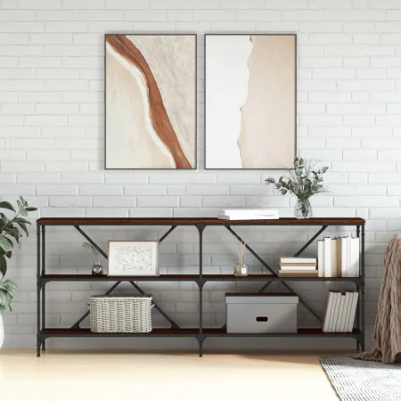 Konsolentisch aus Eisenholz, braune Eiche, 180 x 30 x 75 cm von vidaXL, Seitentische - Ref: Foro24-832857, Preis: 78,14 €, Ra...