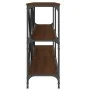 Console table iron wood engineered brown oak 180x30x75 cm by vidaXL, Side tables - Ref: Foro24-832857, Price: 78,14 €, Discou...