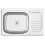 Silbernes Abtropfbecken 800x500x155 mm aus Edelstahl von vidaXL, Sinkt - Ref: Foro24-147232, Preis: 107,62 €, Rabatt: %