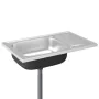 Silbernes Abtropfbecken 800x500x155 mm aus Edelstahl von vidaXL, Sinkt - Ref: Foro24-147232, Preis: 107,62 €, Rabatt: %