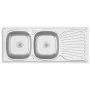 Fregadero de cocina doble seno acero inoxidable 1200x500x155 mm de vidaXL, Fregaderos - Ref: Foro24-147238, Precio: 162,12 €,...