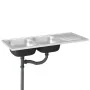 Fregadero de cocina doble seno acero inoxidable 1200x500x155 mm de vidaXL, Fregaderos - Ref: Foro24-147238, Precio: 162,12 €,...