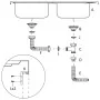 Fregadero de cocina doble seno acero inoxidable 1200x500x155 mm de vidaXL, Fregaderos - Ref: Foro24-147238, Precio: 162,12 €,...