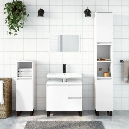 Juego de muebles de baño 3 pzas madera contrachapada blanco de vidaXL, Muebles de baño - Ref: Foro24-3190229, Precio: 212,19 ...
