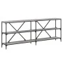 Sonoma gray engineered iron and wood console table 200x30x75cm by vidaXL, Side tables - Ref: Foro24-832861, Price: 87,93 €, D...