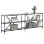 Sonoma gray engineered iron and wood console table 200x30x75cm by vidaXL, Side tables - Ref: Foro24-832861, Price: 87,93 €, D...