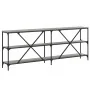 Sonoma gray engineered iron and wood console table 200x30x75cm by vidaXL, Side tables - Ref: Foro24-832861, Price: 87,93 €, D...