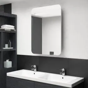 Bathroom cabinet with mirror and LED white and oak 60x11x80 cm by vidaXL, bathroom vanities - Ref: Foro24-326508, Price: 124,...