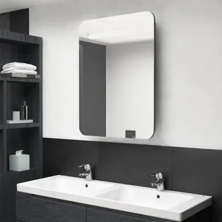 Armario de baño con espejo gris antracita 60x11x80 cm de vidaXL, Tocadores de baño - Ref: Foro24-326510, Precio: 130,56 €, De...