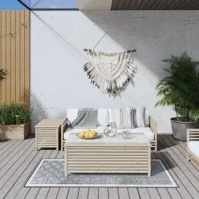 Wendbarer grau-weißer Outdoor-Teppich, 80 x 150 cm von vidaXL, Outdoor-Protektoren - Ref: Foro24-364797, Preis: 30,78 €, Raba...