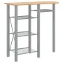 Table and high stools 3 pieces iron and gray and brown wood by vidaXL, Furniture sets for kitchens and dining rooms - Ref: Fo...