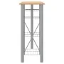 Table and high stools 3 pieces iron and gray and brown wood by vidaXL, Furniture sets for kitchens and dining rooms - Ref: Fo...